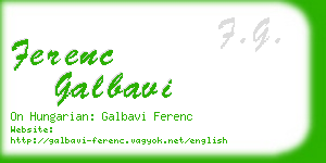 ferenc galbavi business card